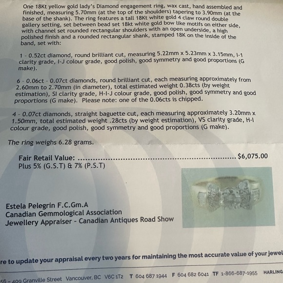 18KT Yellow Gold Diamond Engagement Ring - Picture 3 of 11